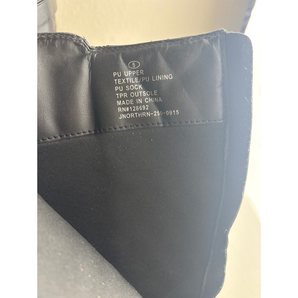 Steve Madden Black Tall Boots with Quilted Accent and Buckle Details Size 5 - Picture 6 of 11